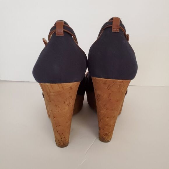 *BCBGeneration Denim Cork Platform Wedge Sz 8.5 - Picture 4 of 9